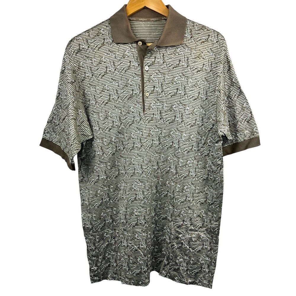 Bobby Jones Olive Brown Golf Polo Shirt Size M Short Sleeve Golfer